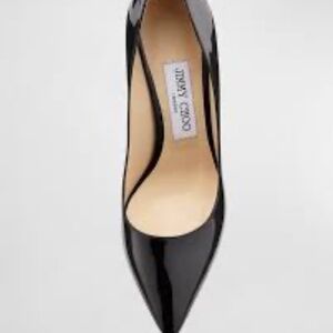 Romy Patent Pointed-Toe 85mm Pumps